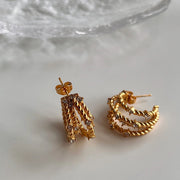 Twist-Rope Zirconia-Embellished Hoop Earrings