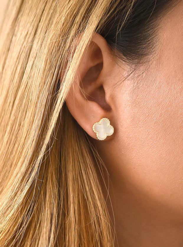 Sterling Silver 925 Clover Earrings and Necklace