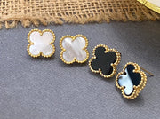 Sterling Silver 925 Clover Earrings and Necklace