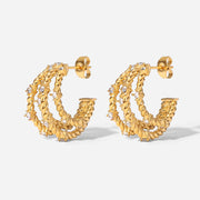 Twist-Rope Zirconia-Embellished Hoop Earrings