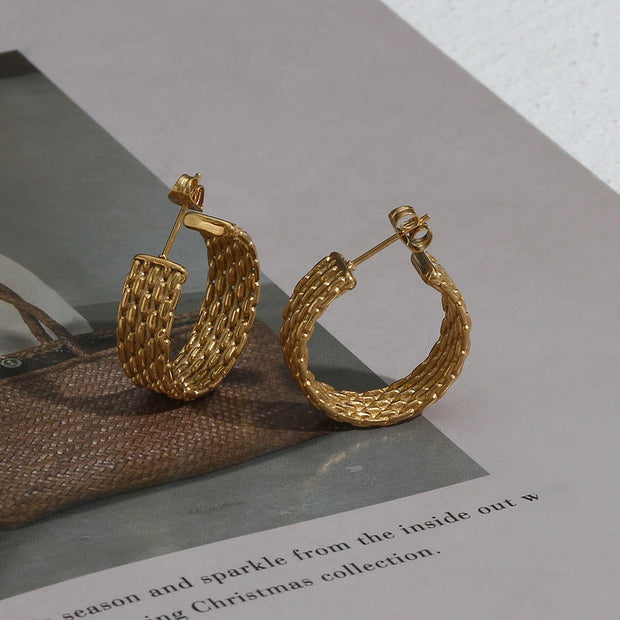 The Dahlia Textured Hoop Earrings