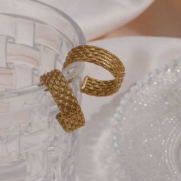 The Dahlia Textured Hoop Earrings