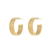 The Dahlia Textured Hoop Earrings